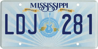 MS license plate LDJ281