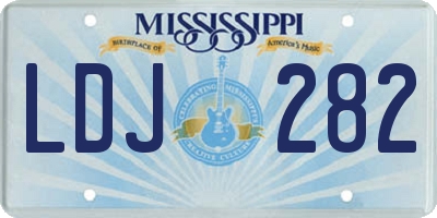 MS license plate LDJ282
