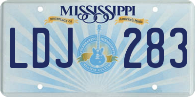 MS license plate LDJ283