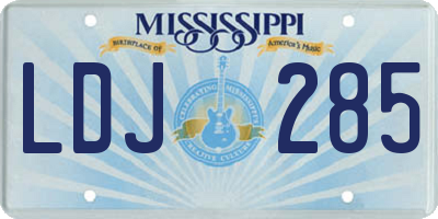 MS license plate LDJ285