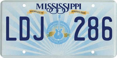 MS license plate LDJ286