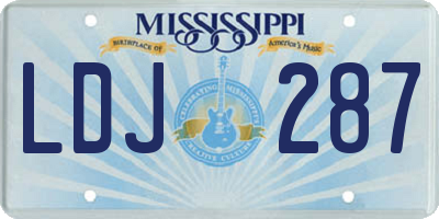 MS license plate LDJ287