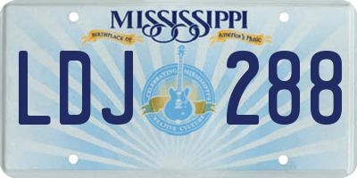 MS license plate LDJ288