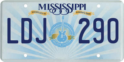 MS license plate LDJ290