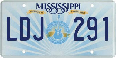 MS license plate LDJ291