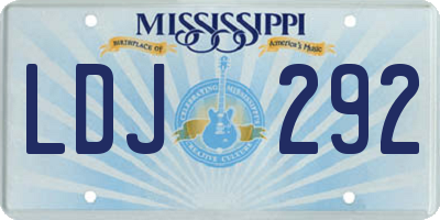 MS license plate LDJ292