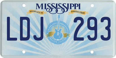 MS license plate LDJ293