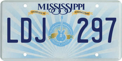 MS license plate LDJ297