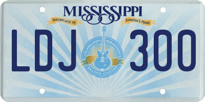 MS license plate LDJ300