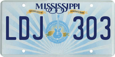 MS license plate LDJ303