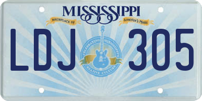 MS license plate LDJ305