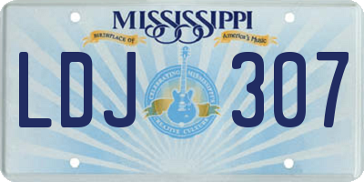 MS license plate LDJ307
