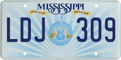 MS license plate LDJ309