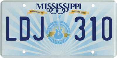 MS license plate LDJ310