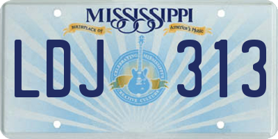 MS license plate LDJ313