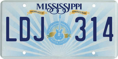 MS license plate LDJ314