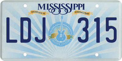 MS license plate LDJ315