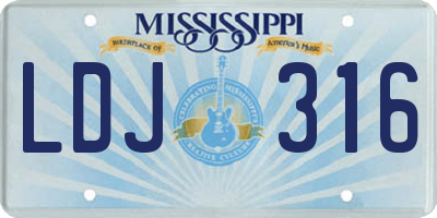 MS license plate LDJ316