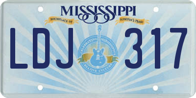 MS license plate LDJ317