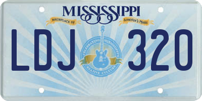 MS license plate LDJ320