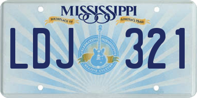 MS license plate LDJ321