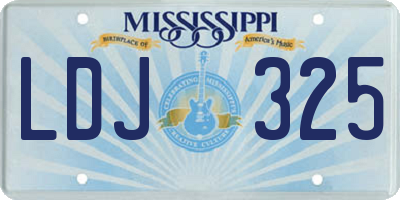 MS license plate LDJ325