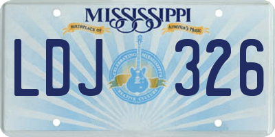 MS license plate LDJ326