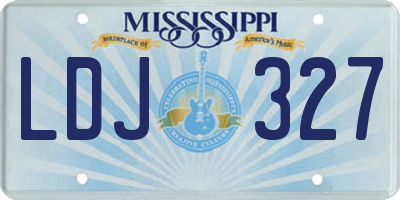 MS license plate LDJ327