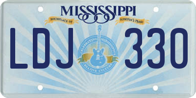 MS license plate LDJ330
