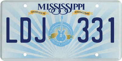 MS license plate LDJ331