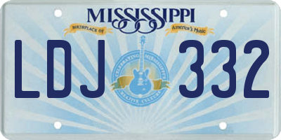 MS license plate LDJ332