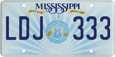 MS license plate LDJ333