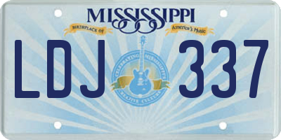 MS license plate LDJ337