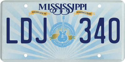 MS license plate LDJ340