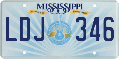 MS license plate LDJ346