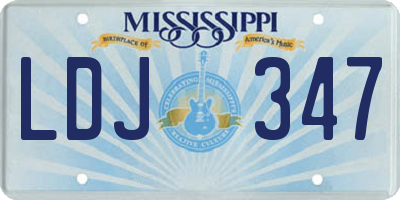 MS license plate LDJ347