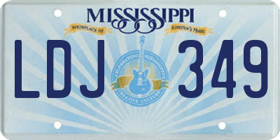 MS license plate LDJ349