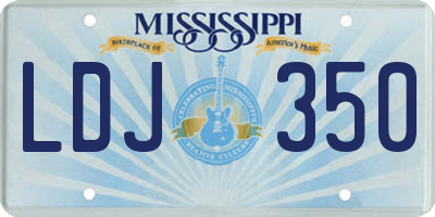 MS license plate LDJ350