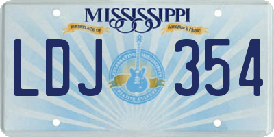 MS license plate LDJ354