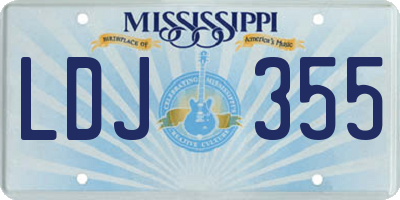 MS license plate LDJ355