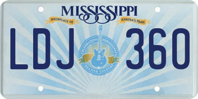 MS license plate LDJ360