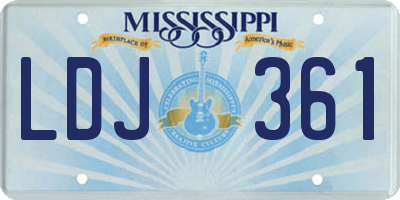 MS license plate LDJ361