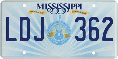 MS license plate LDJ362
