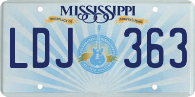 MS license plate LDJ363