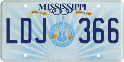 MS license plate LDJ366
