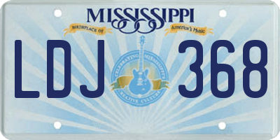 MS license plate LDJ368