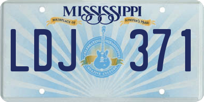 MS license plate LDJ371