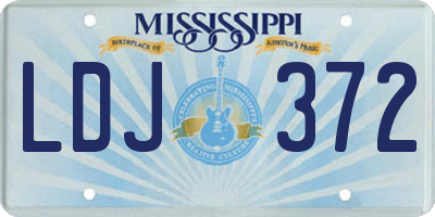 MS license plate LDJ372
