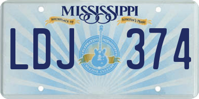 MS license plate LDJ374