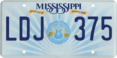 MS license plate LDJ375